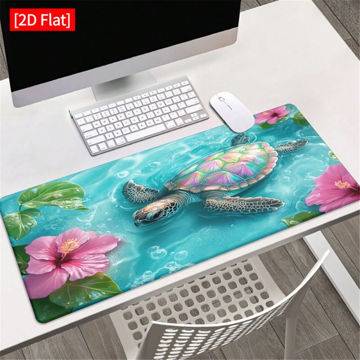 Desk Setup Pc - [2D Flat]1pc Sea And Hibiscus Flower
