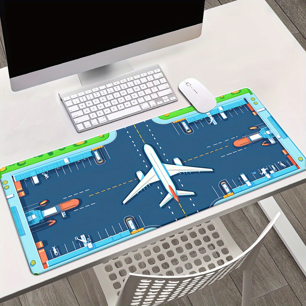 Desk Setup Pc - Airplane Runway Mouse Pad Large Extended