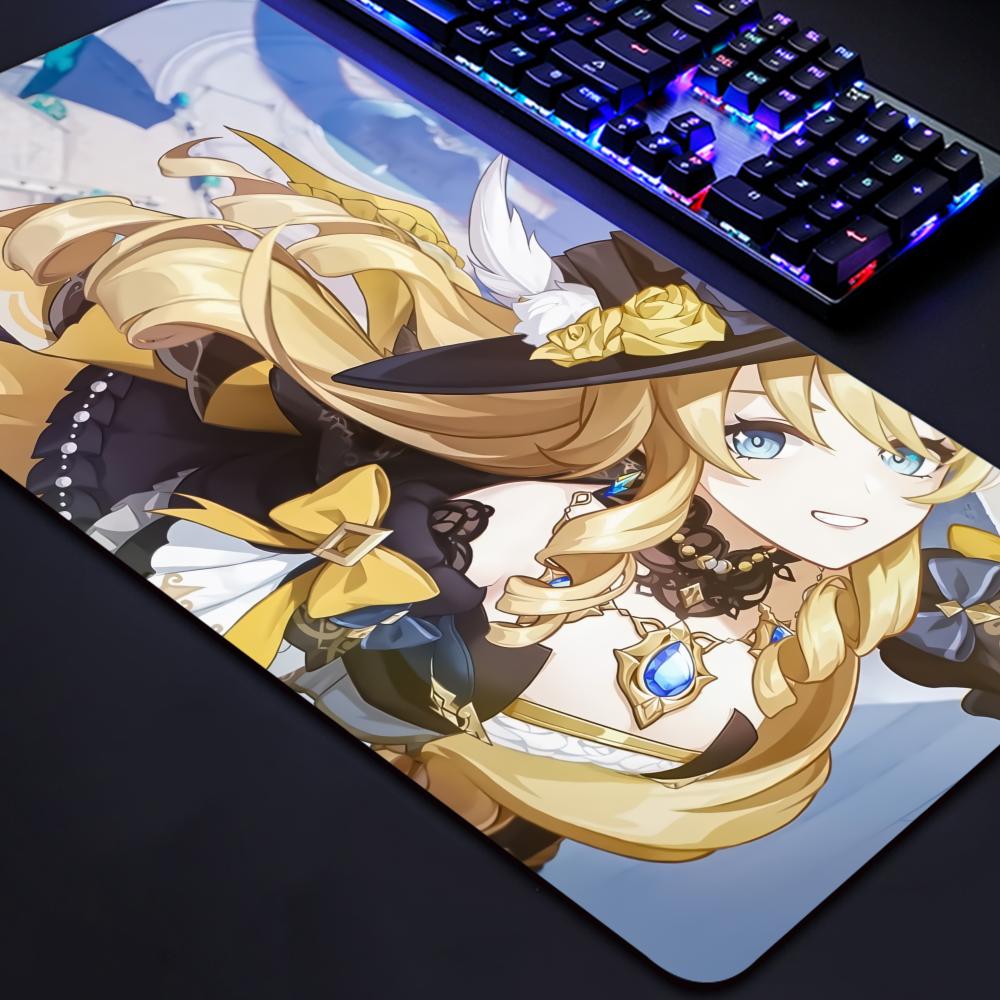 Desk Setup Girl - Navia Genshin Impact Anime Girl Mousepad