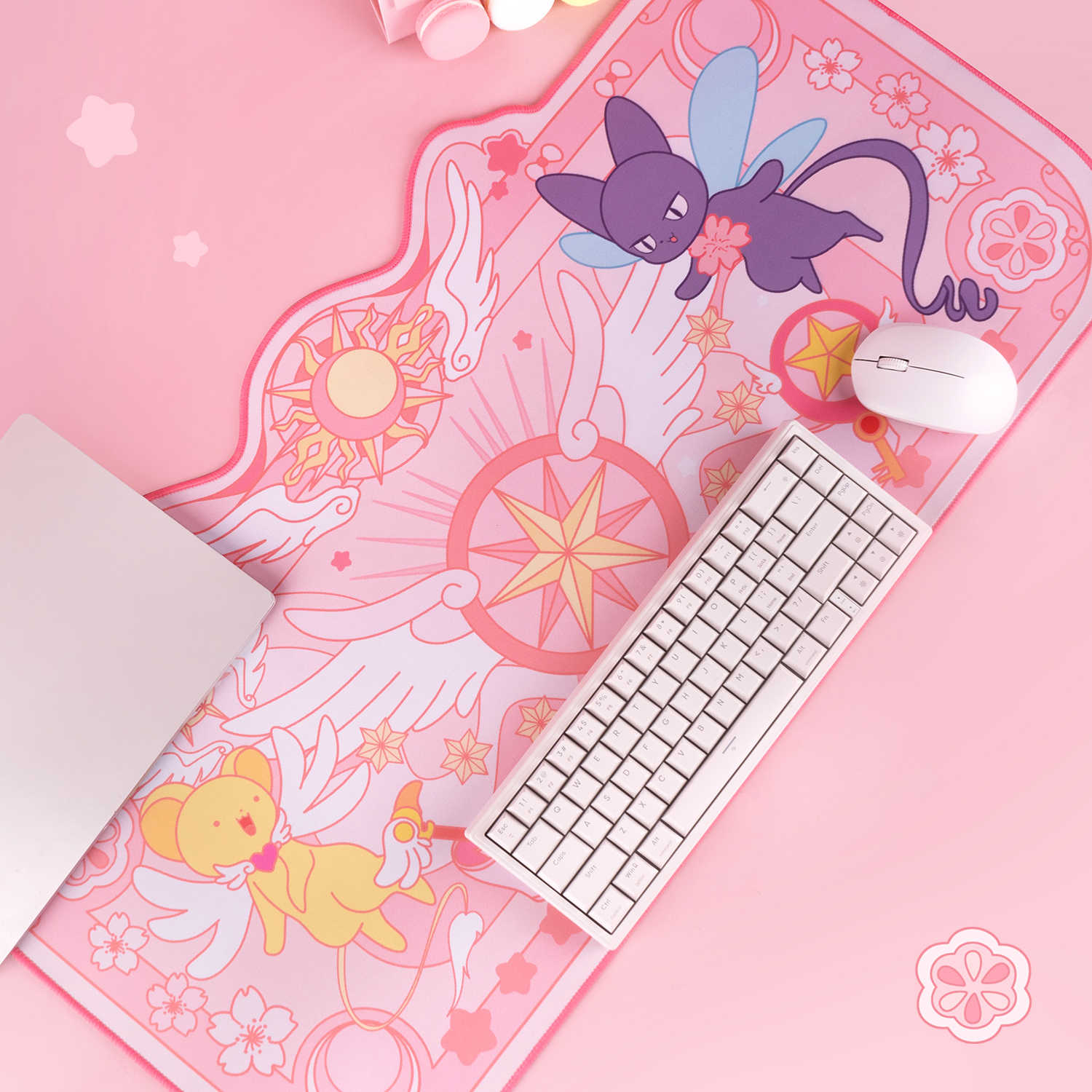 Desk Setup Girl - Cartoon Pink Rubber Mouse Pad Kawaii