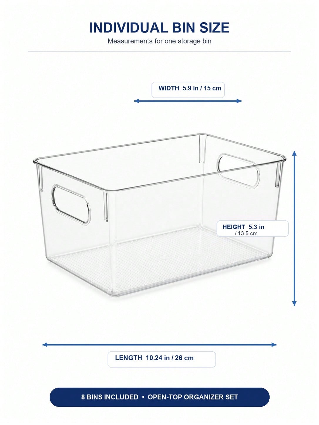 8-Pack Clear Storage Bins with - Desk Setup Organizer recension och pris