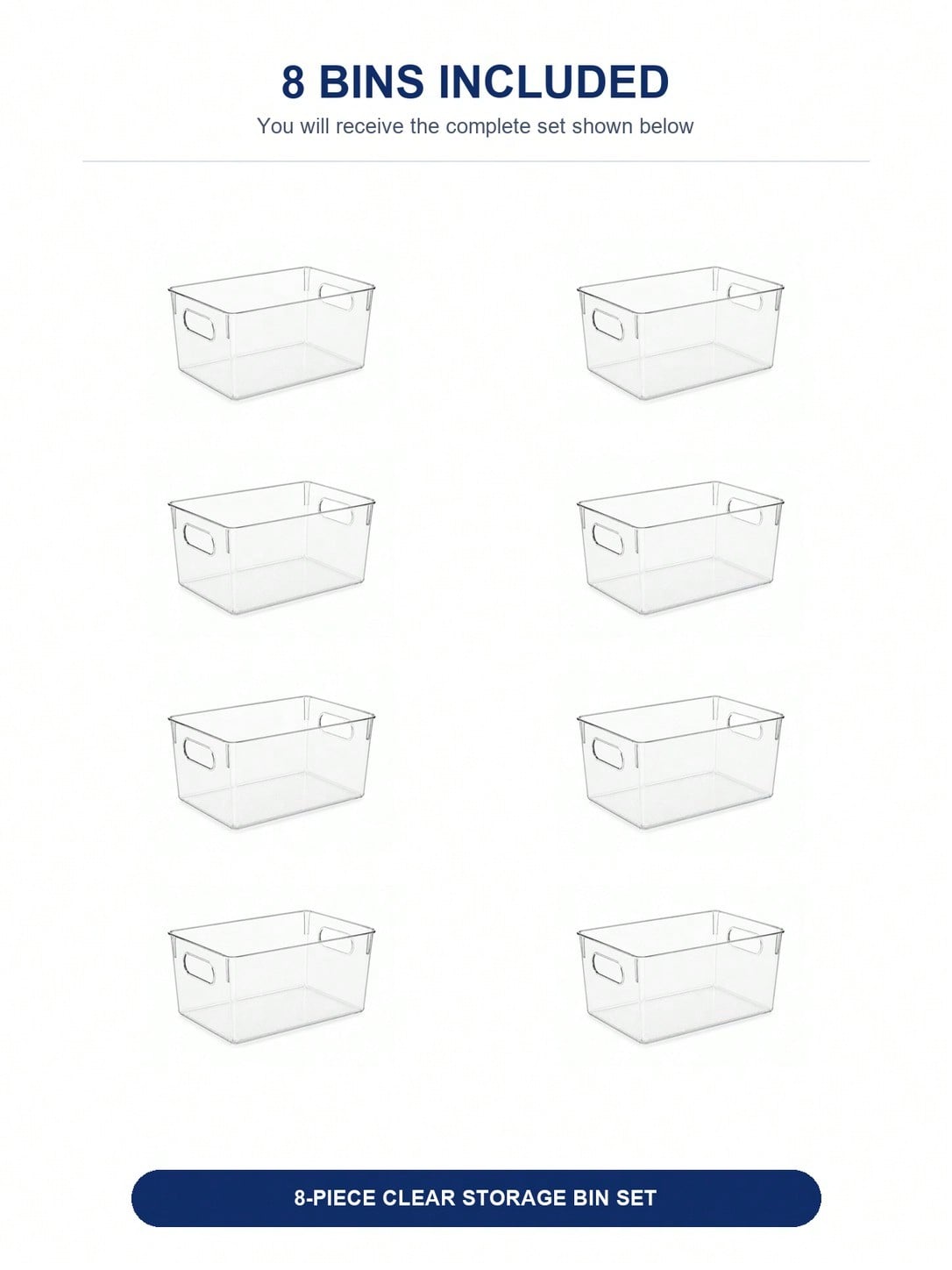 8-Pack Clear Storage Bins with - Desk Setup Organizer recension och pris