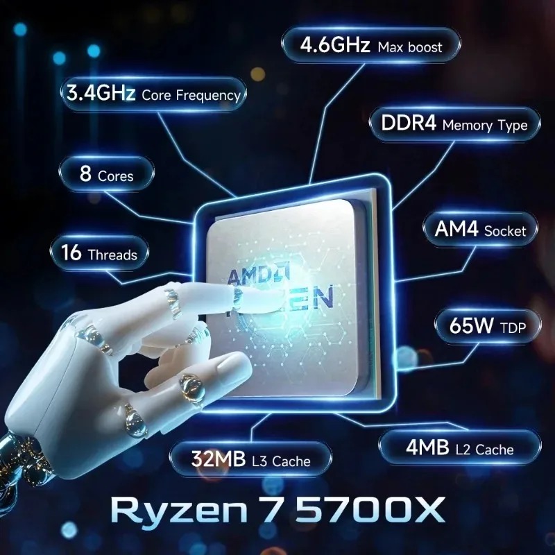 AMD Ryzen 7 5700X Unlocked Des - Amd Cpu Ryzen 7 recension och pris