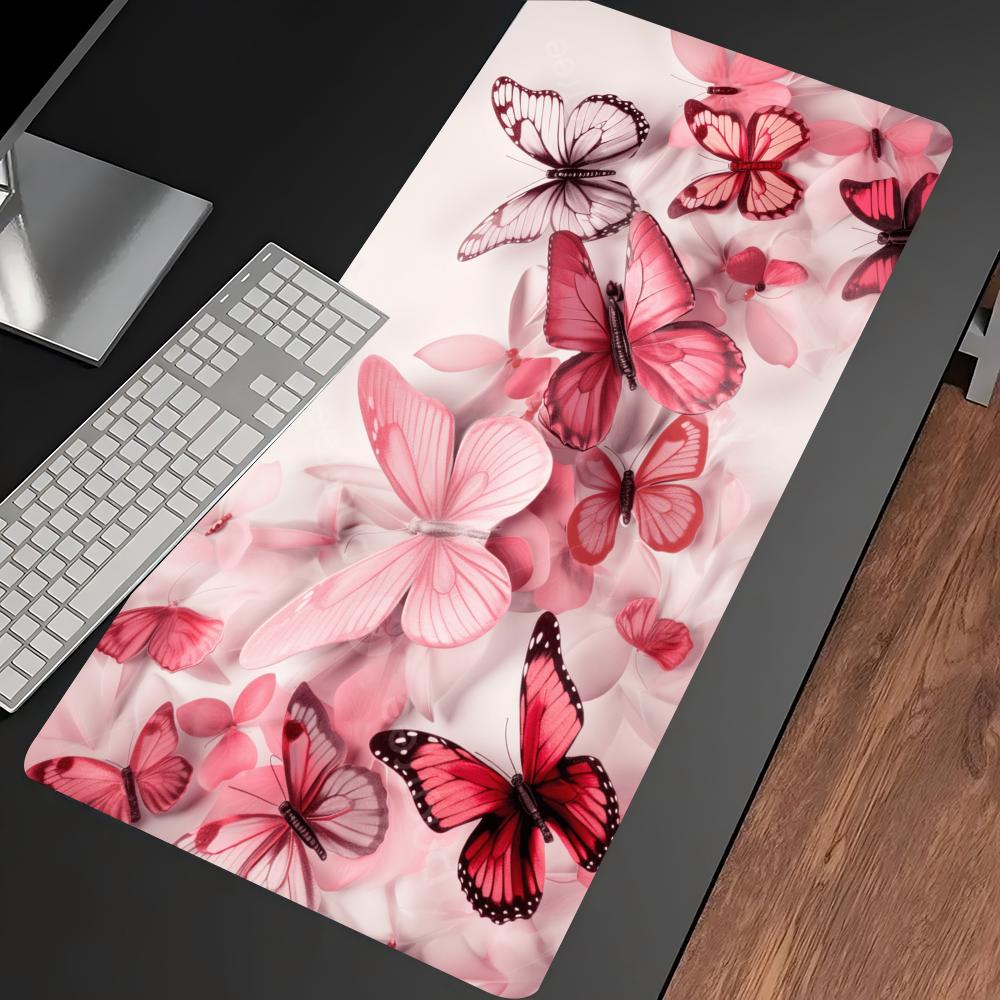 Watercolor Pink Butterfly Larg - Desk Setup Pc recension och pris