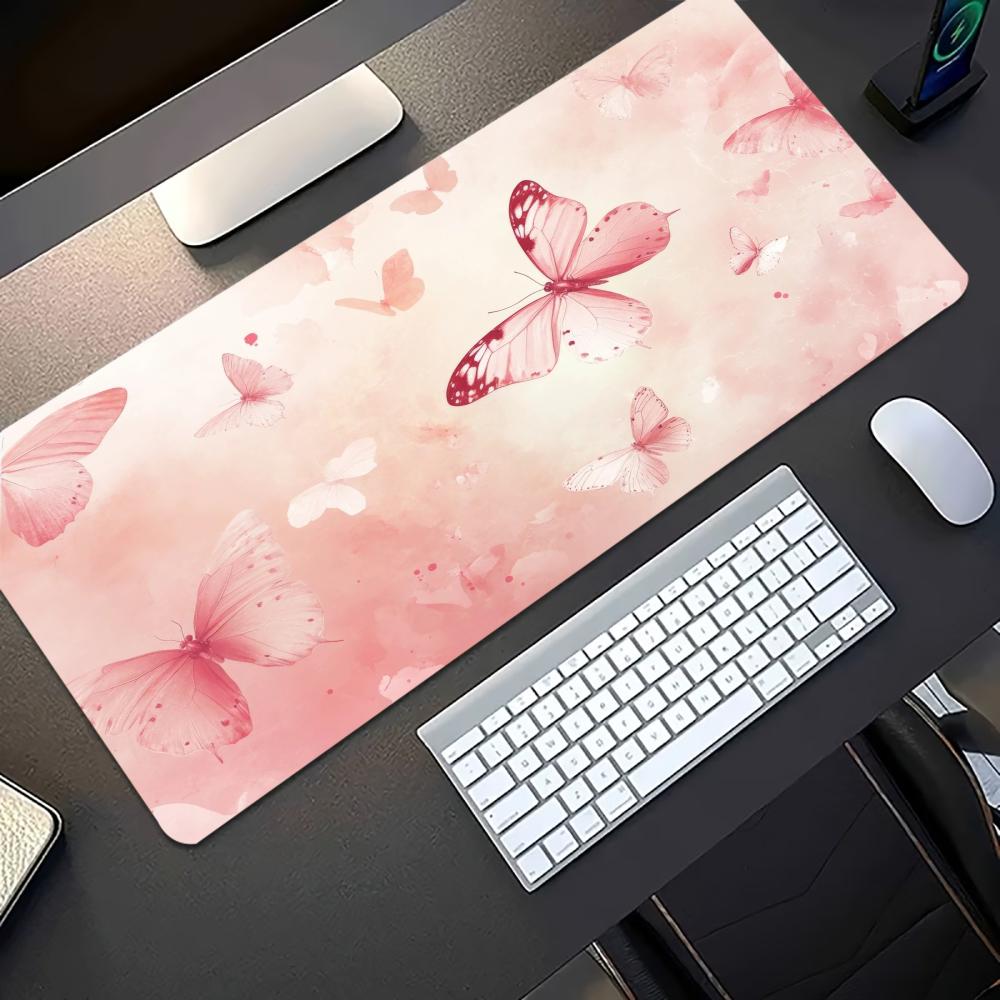 Watercolor Pink Butterfly Larg - Desk Setup Pc recension och pris