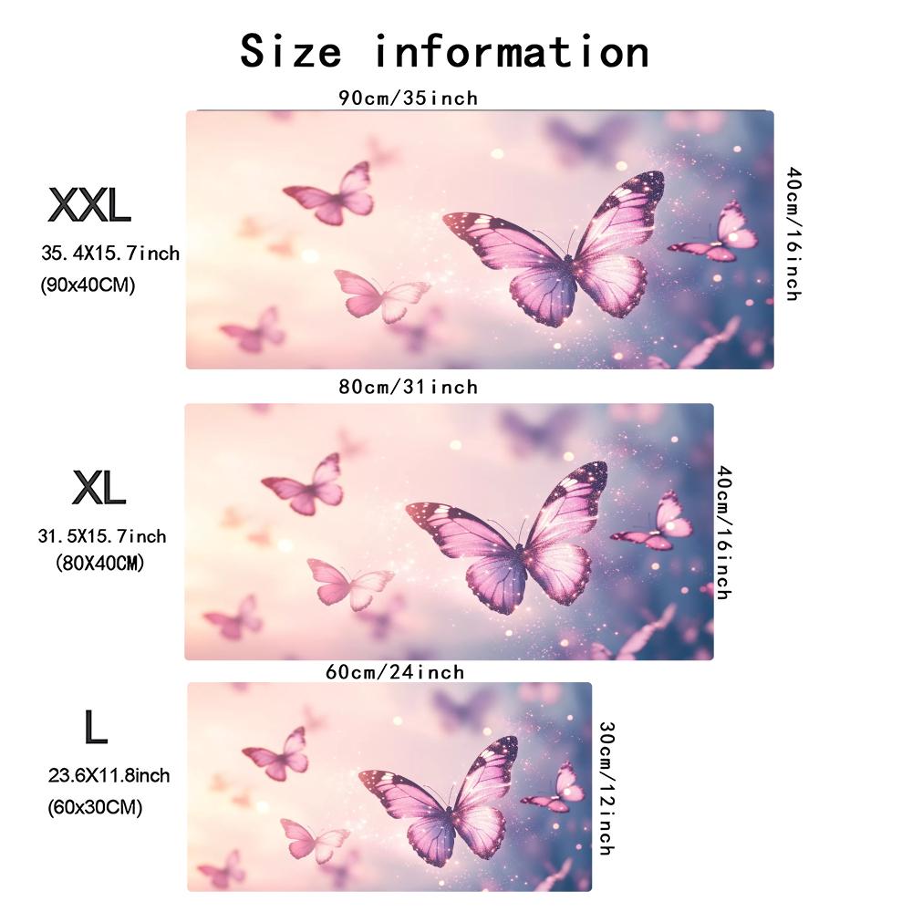 Watercolor Pink Butterfly Larg - Desk Setup Pc recension och pris