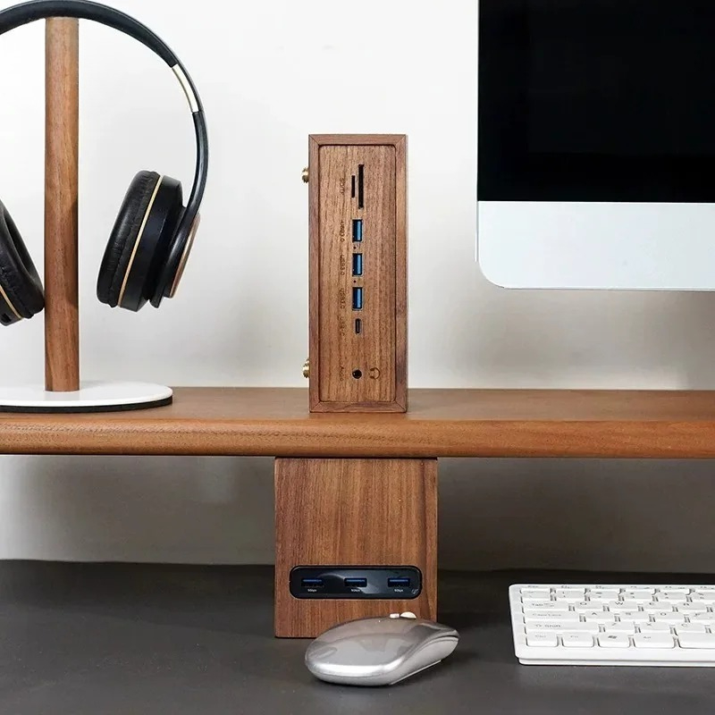 Creative Desk‑Setup Solid Wood - Desk Setup Black And Wood recension och pris