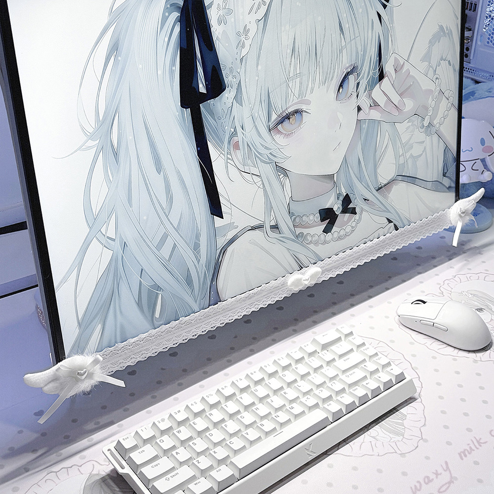 New Screen Decor White Lace Mo - Desk Setup Pc recension och pris