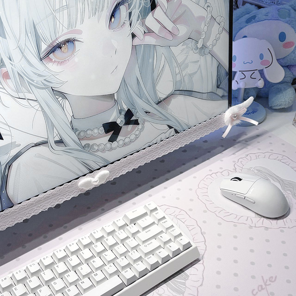 New Screen Decor White Lace Mo - Desk Setup Pc recension och pris