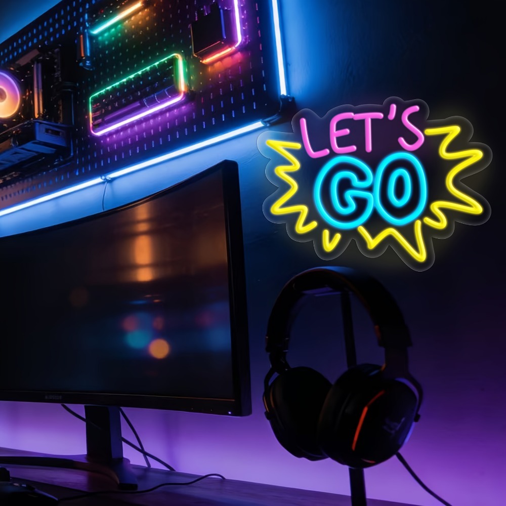 LET'S GO Multicolor LED Neon S - Desk Setup Quotes recension och pris