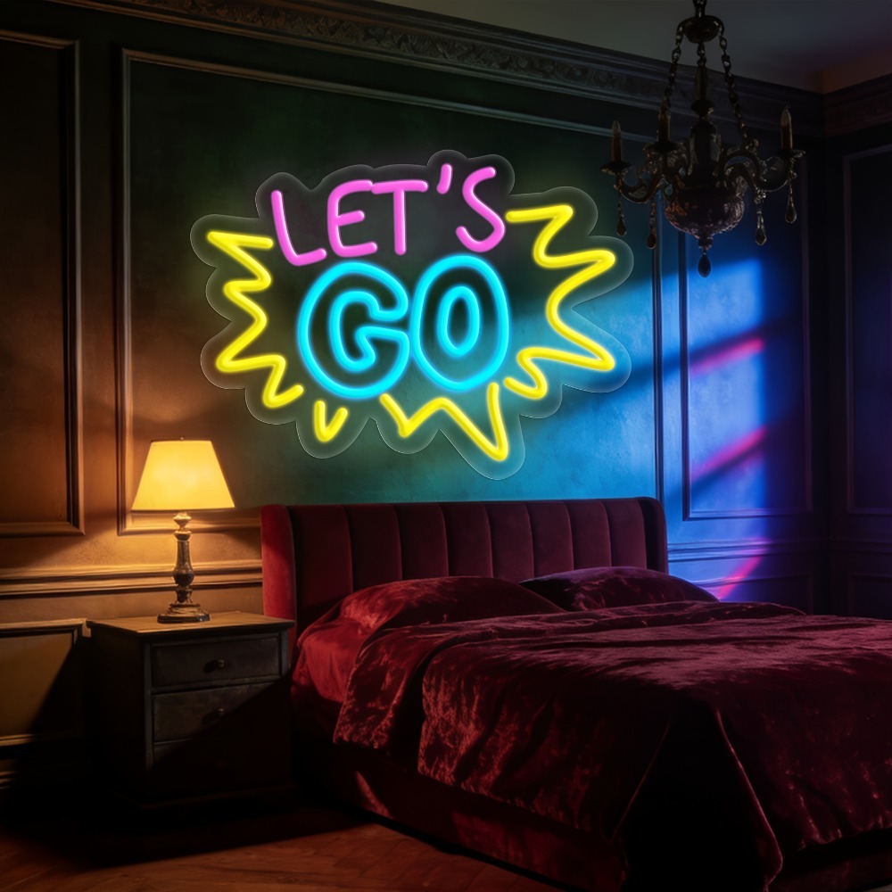 LET'S GO Multicolor LED Neon S - Desk Setup Quotes recension och pris