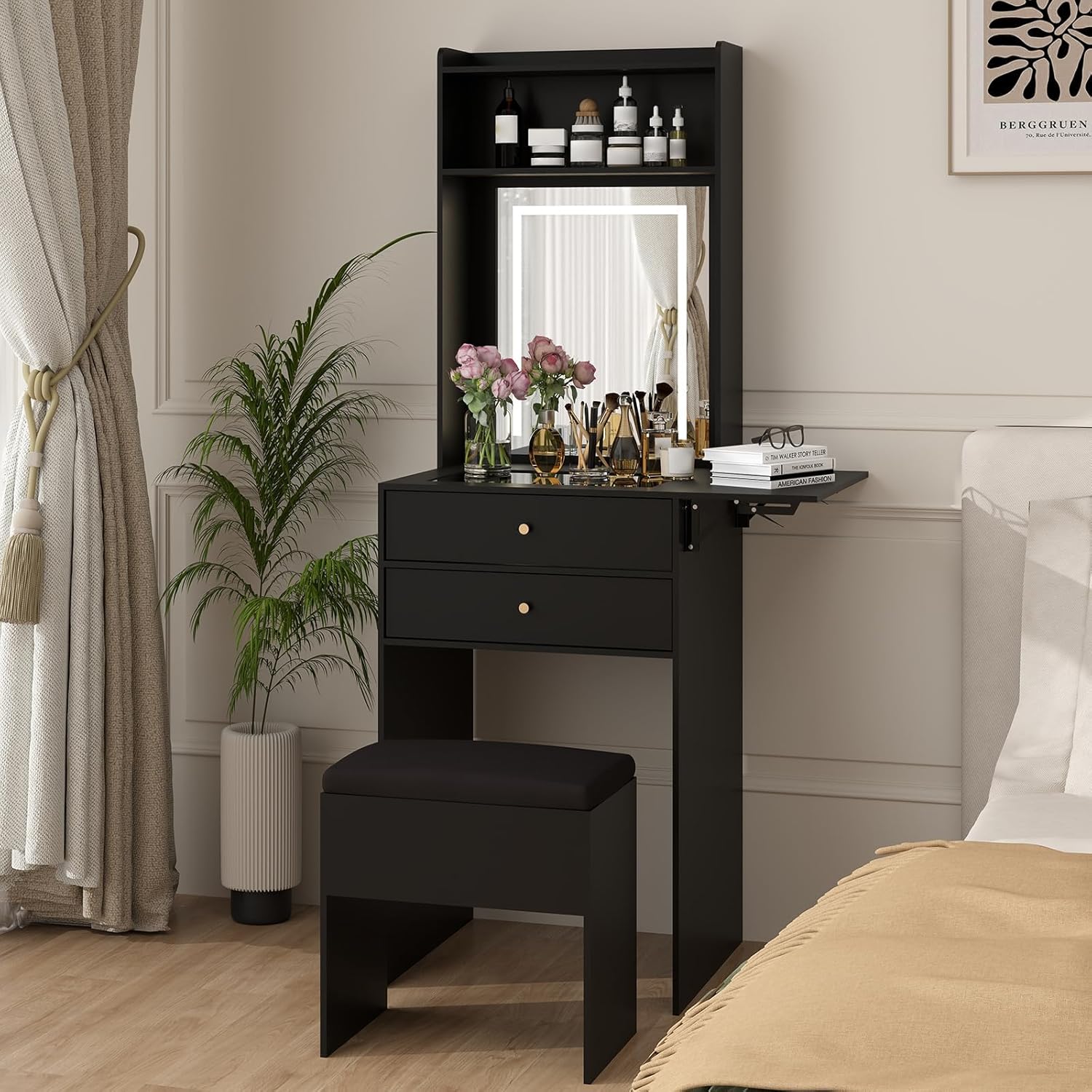 Mini Black Vanity Desk Set for - Desk Setup Black And Wood recension och pris
