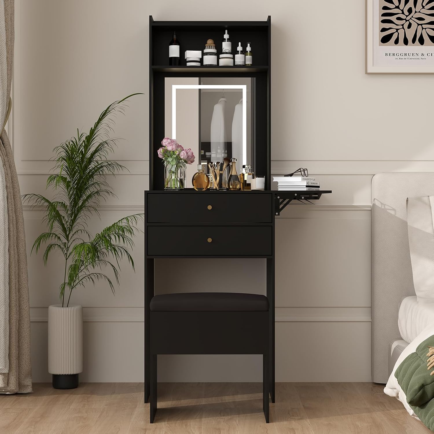 Mini Black Vanity Desk Set for - Desk Setup Black And Wood recension och pris