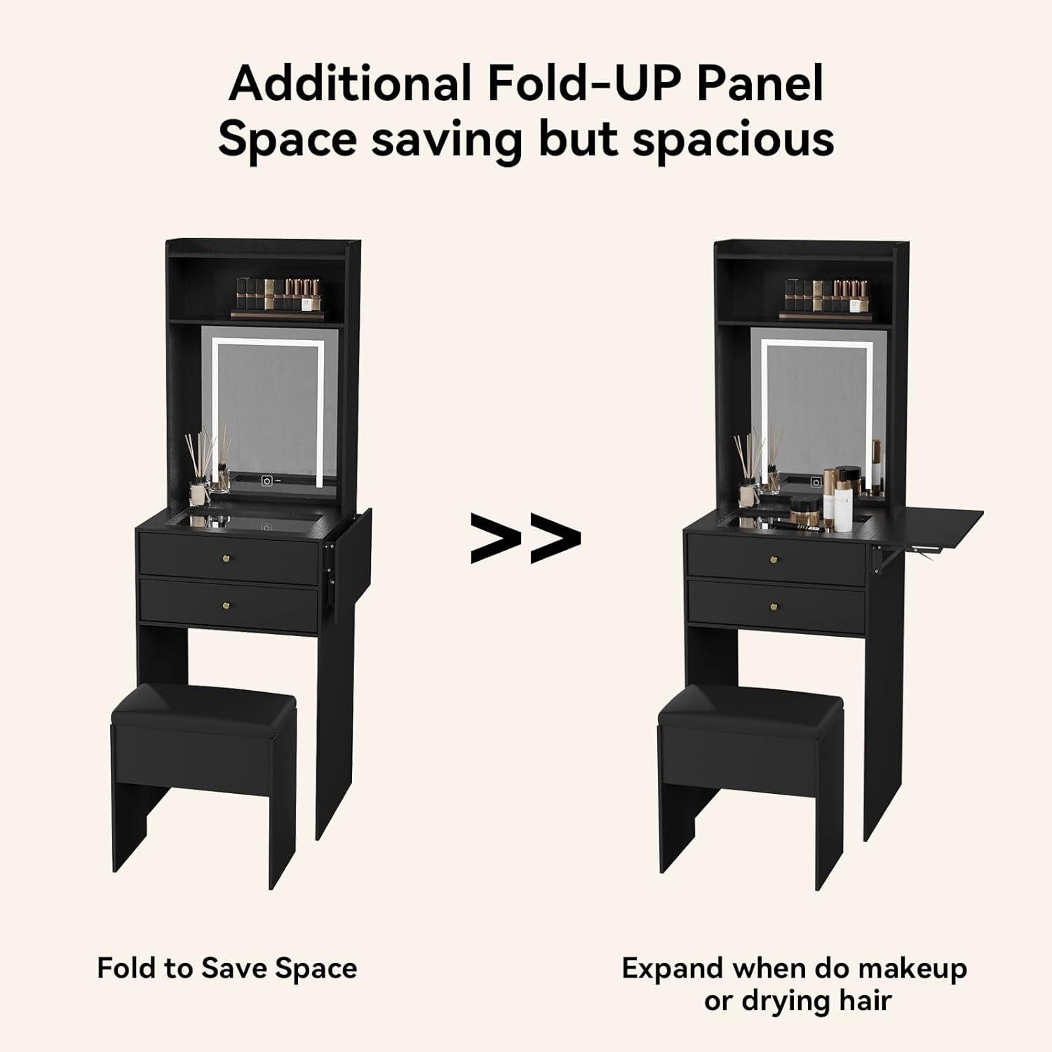 Mini Black Vanity Desk Set for - Desk Setup Black And Wood recension och pris