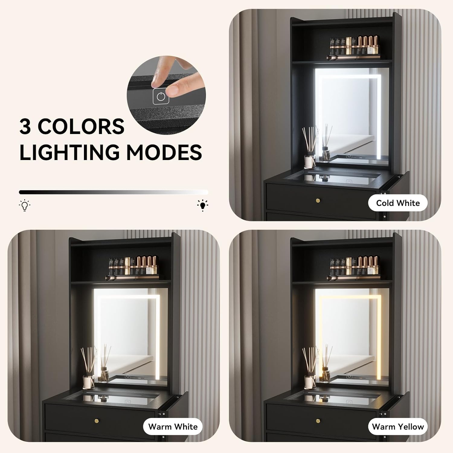 Mini Black Vanity Desk Set for - Desk Setup Black And Wood recension och pris