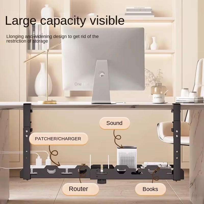 Desk Cable Storage Rack with M - Desk Setup Living Room recension och pris