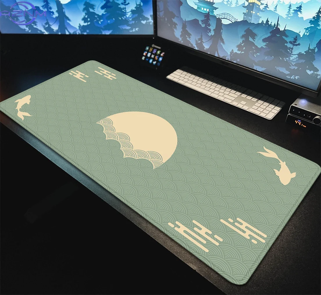 Red Sun Koi Fish Pattern Desk  - Desk Setup Red recension och pris