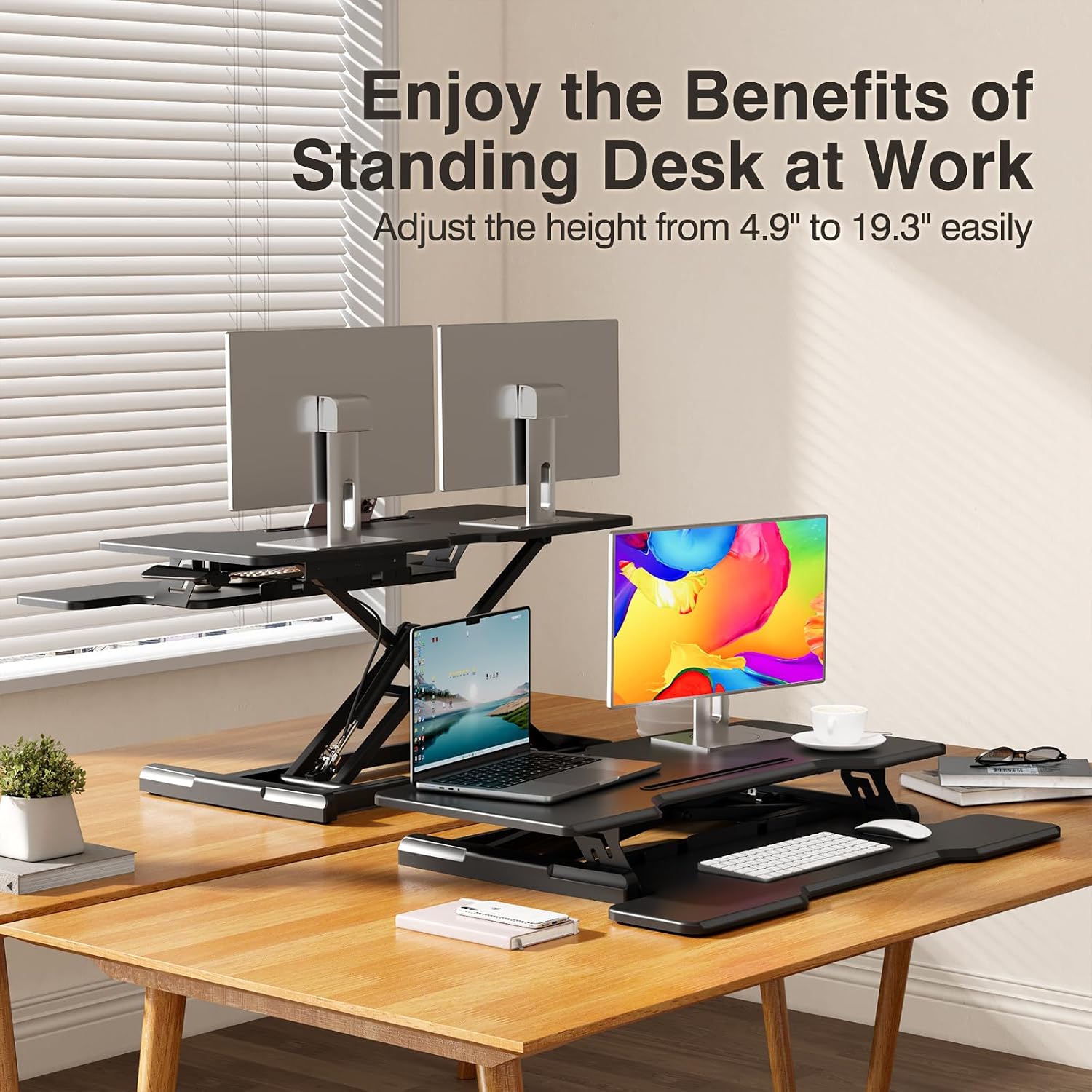 Standing Desk Converter, Heigh - Desk Setup Dual Monitor recension och pris