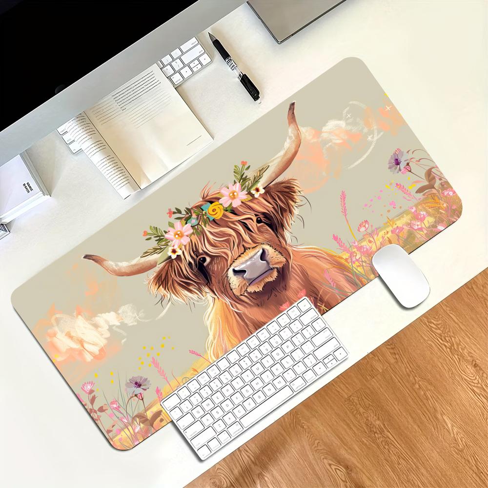 Vintage Highland Cow Floral Ga - Desk Setup Pc recension och pris