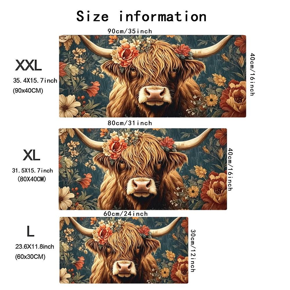Vintage Highland Cow Floral Ga - Desk Setup Pc recension och pris