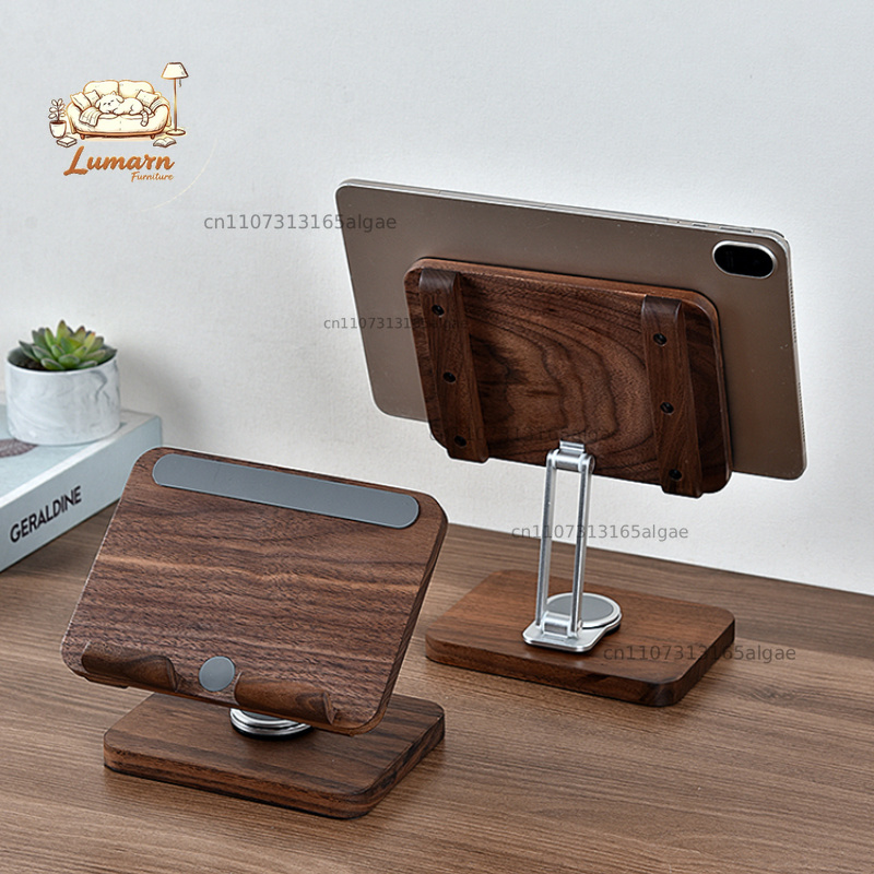 Black Walnut iPad Stand with 3 - Desk Setup Black And Wood recension och pris