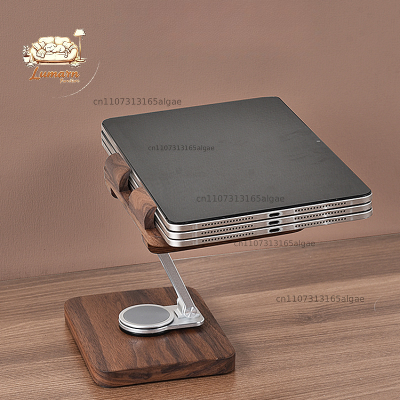 Black Walnut iPad Stand with 3 - Desk Setup Black And Wood recension och pris