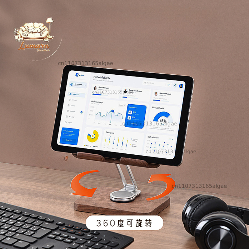 Black Walnut iPad Stand with 3 - Desk Setup Black And Wood recension och pris