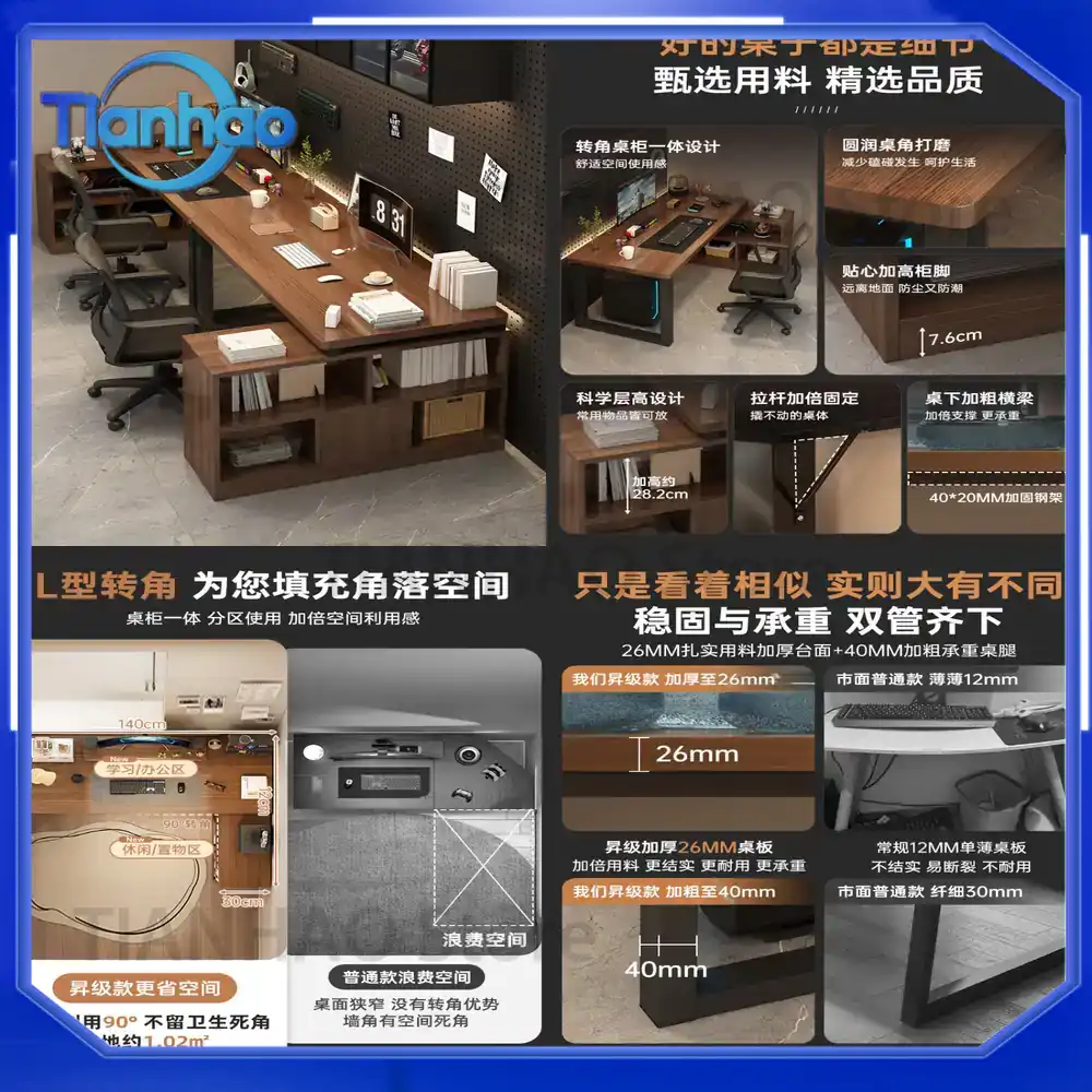 L Shaped Gaming Desk with Book - Desk Setup Dual Monitor recension och pris