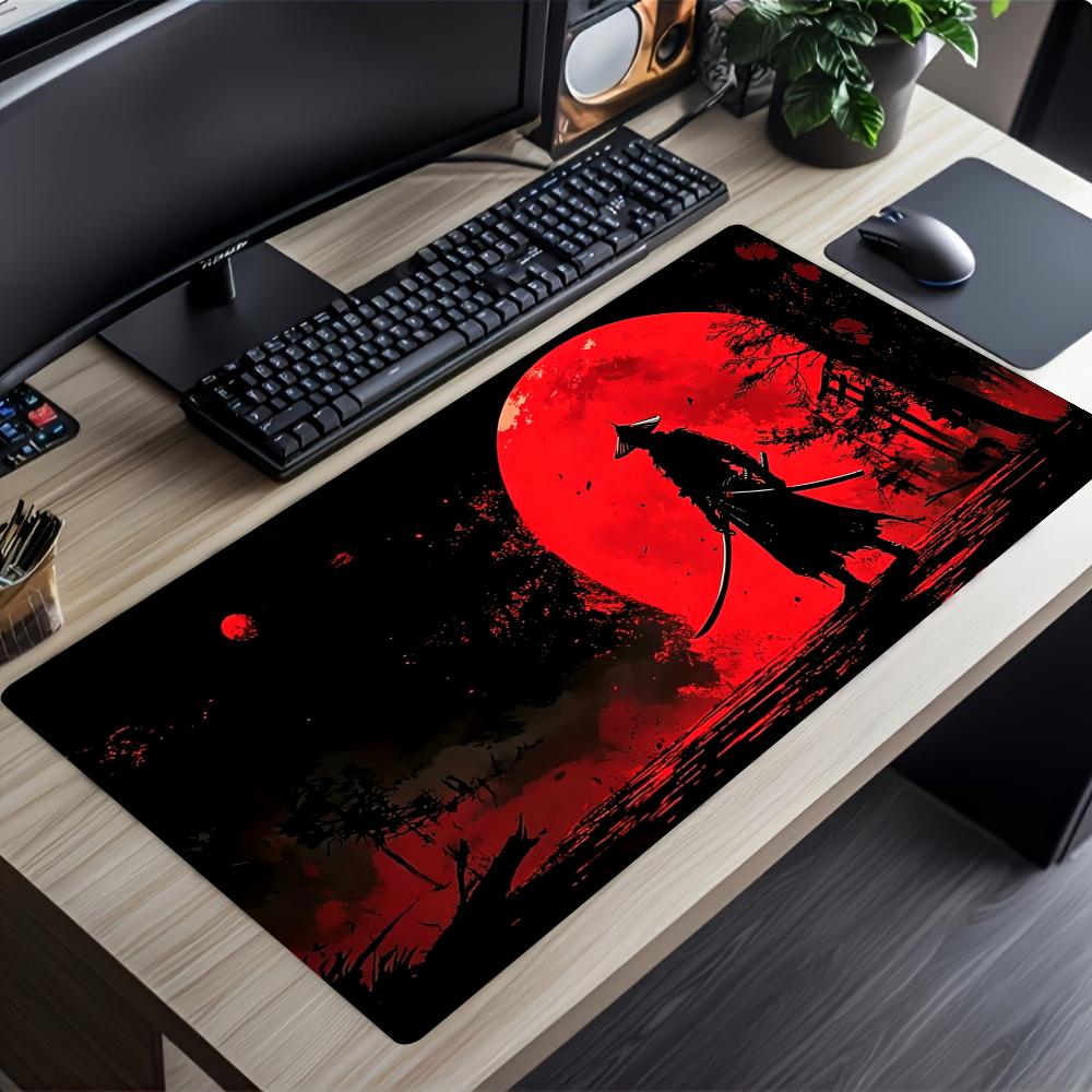 Samurai Red Moon Crows Mouse P - Desk Setup Red recension och pris