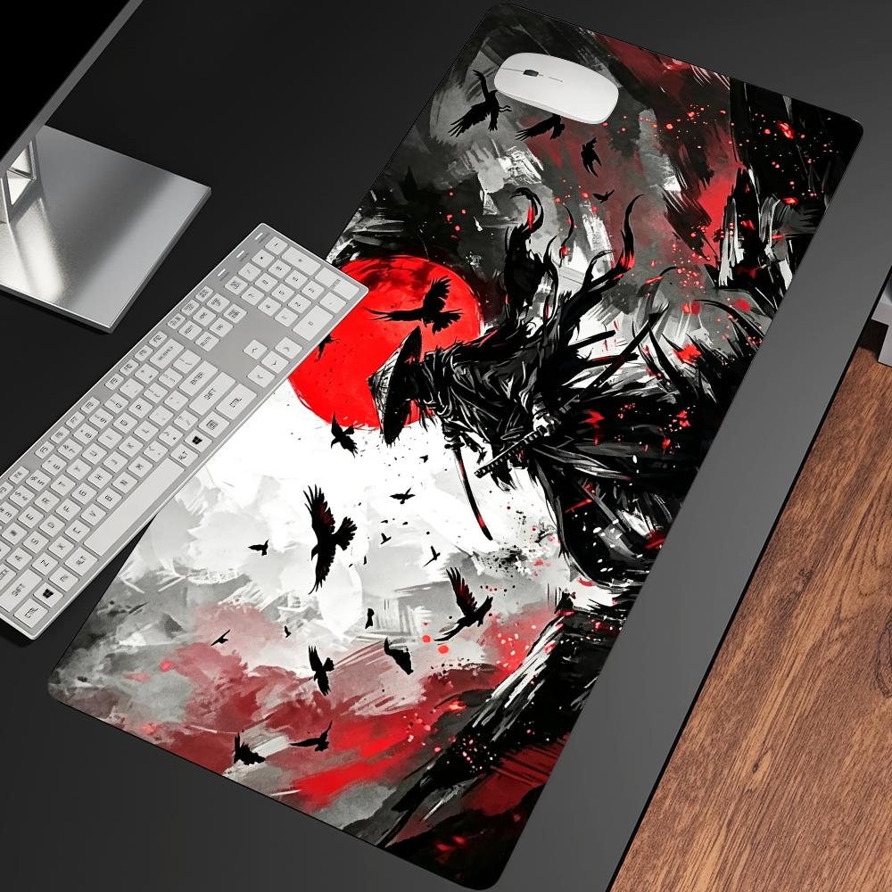 Samurai Red Moon Crows Mouse P - Desk Setup Red recension och pris