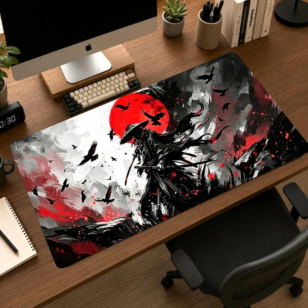 Samurai Red Moon Crows Mouse P - Desk Setup Red recension och pris