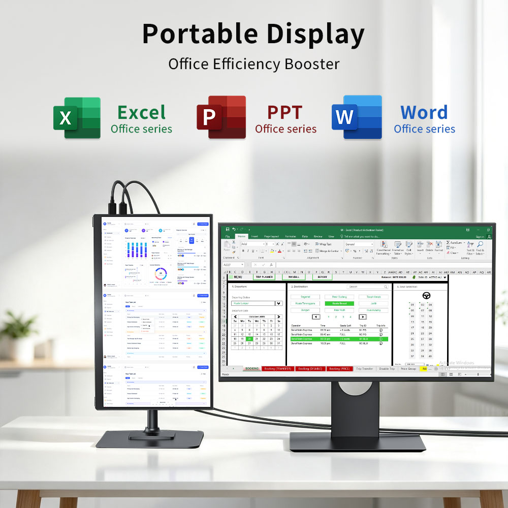 MAFNKOU 13.3-Inch 2.5k Portabl - Dual Monitor Desk Setup recension och pris