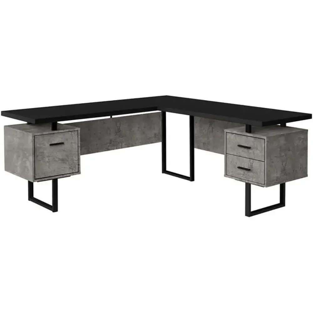 L-Shaped 70 Computer Desk with - Desk Setup Black And Wood recension och pris