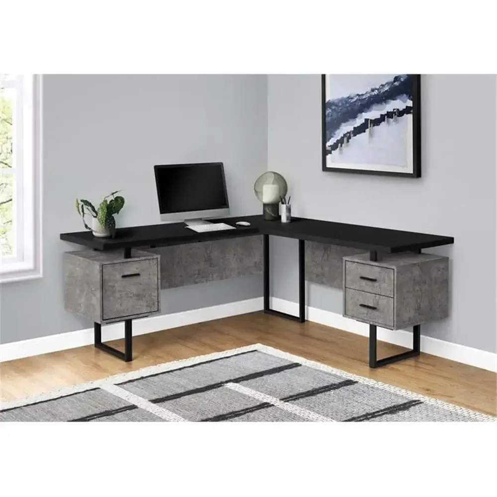 L-Shaped 70 Computer Desk with - Desk Setup Black And Wood recension och pris