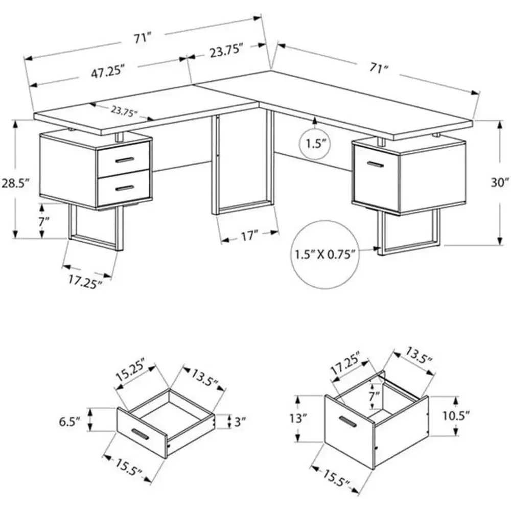 L-Shaped 70 Computer Desk with - Desk Setup Black And Wood recension och pris