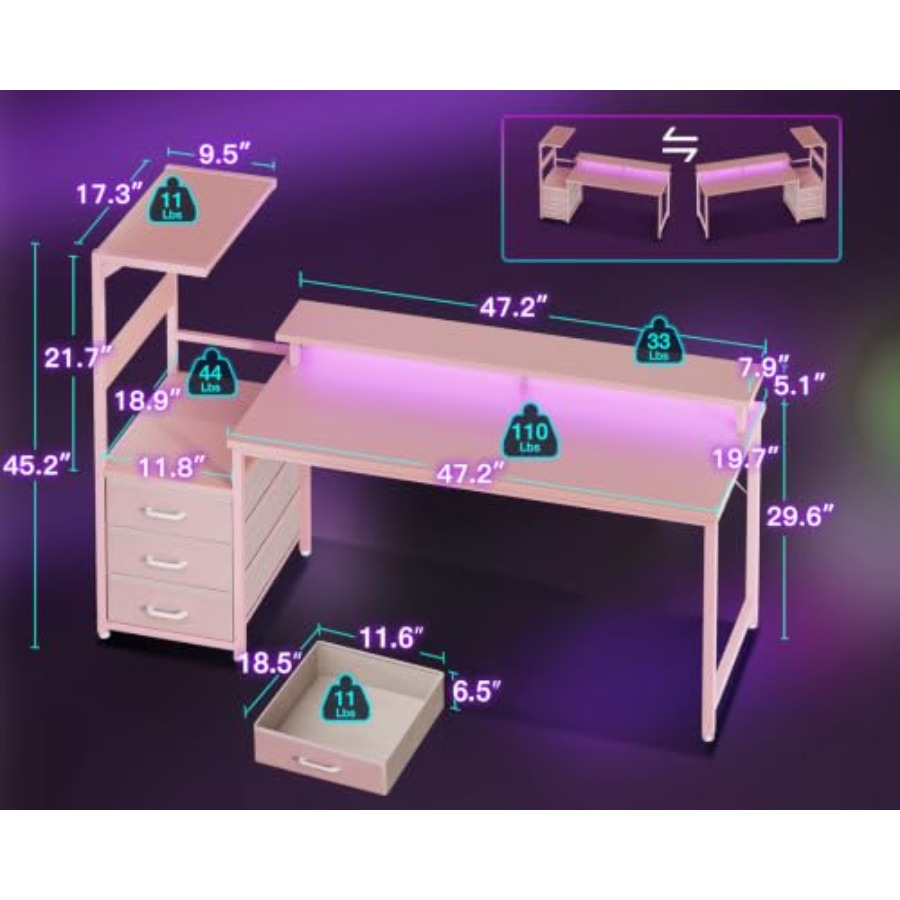 Gaming Desk W/PC Showcase Stan - Desk Setup Black And Wood recension och pris
