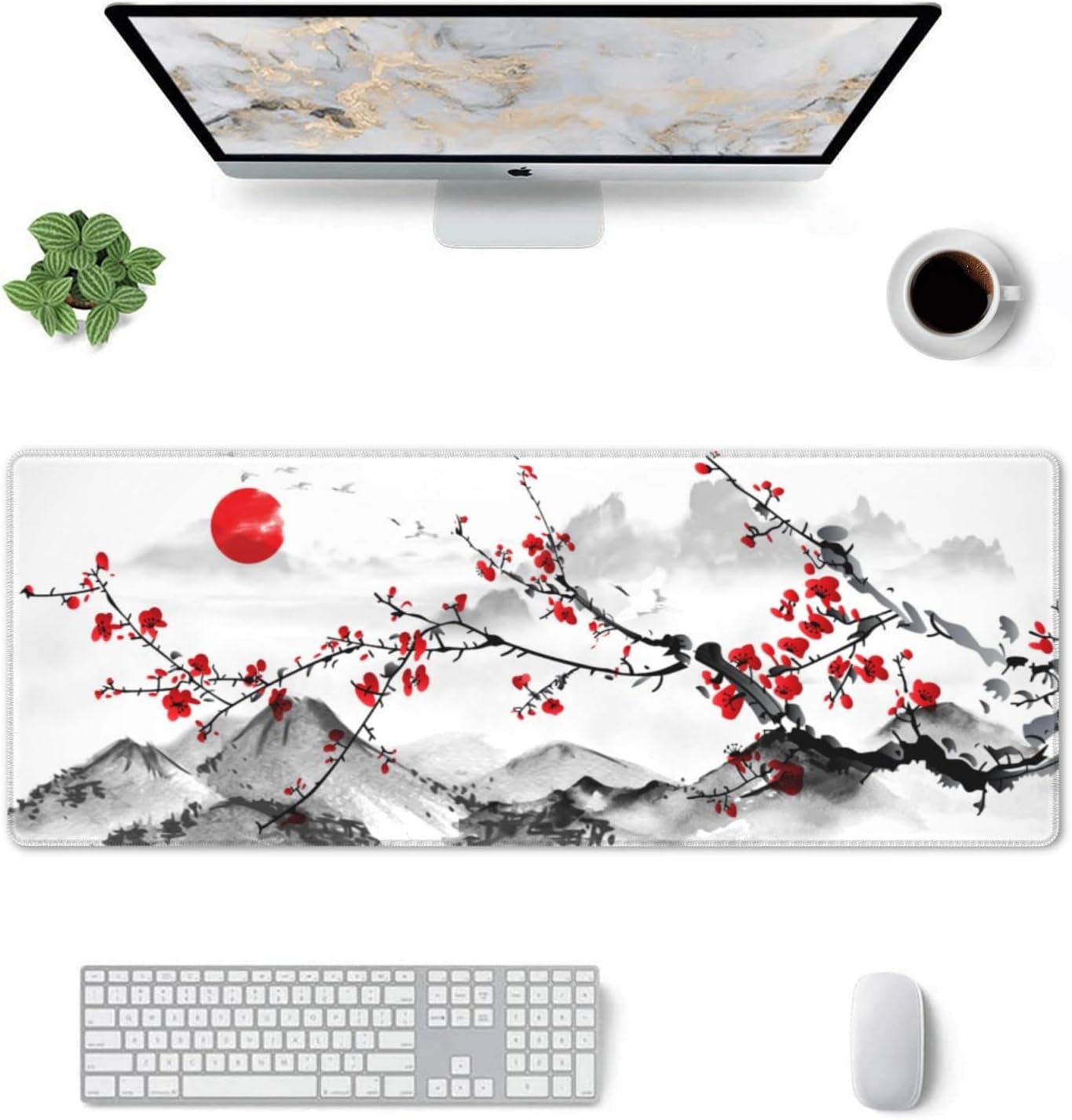 Chinese Ink Wash Plum Blossom  - Desk Setup Red recension och pris