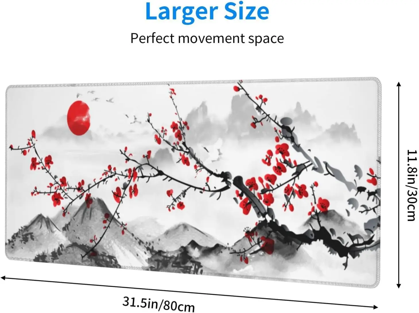 Chinese Ink Wash Plum Blossom  - Desk Setup Red recension och pris