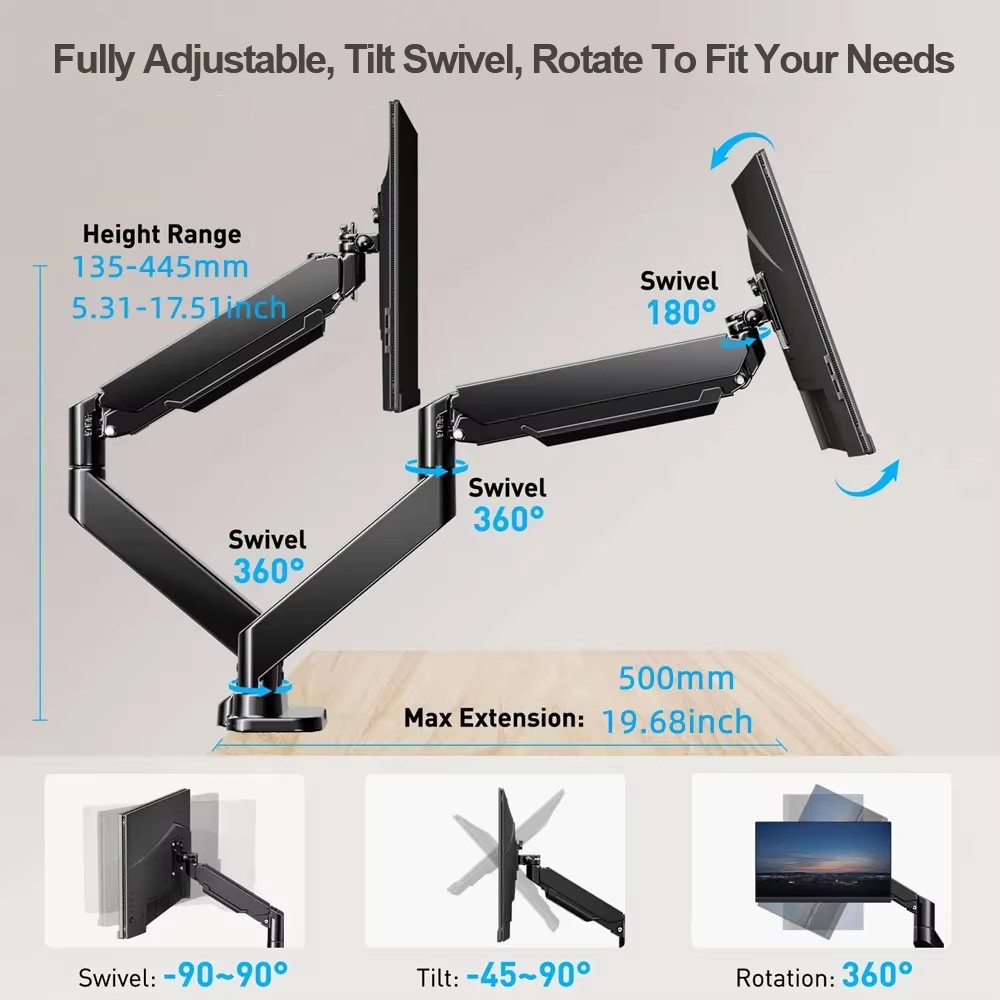 Dual Monitor Mount Stand Desk  - Dual Monitor Desk Setup recension och pris