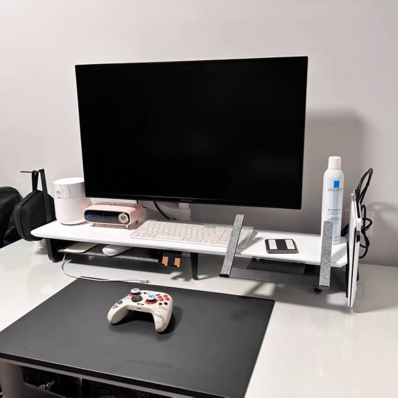 Modular Monitor Riser Stand Er - Desk Setup Black And Wood recension och pris