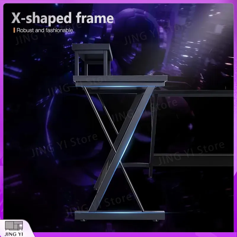 L Shaped Gaming Desk with Moni - Desk Setup Black And Wood recension och pris