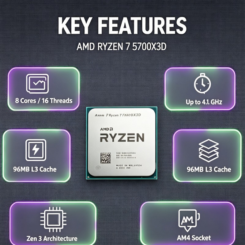 Ryzen 7 5700X3D Bulk Desktop P - Amd Cpu Ryzen 7 recension och pris