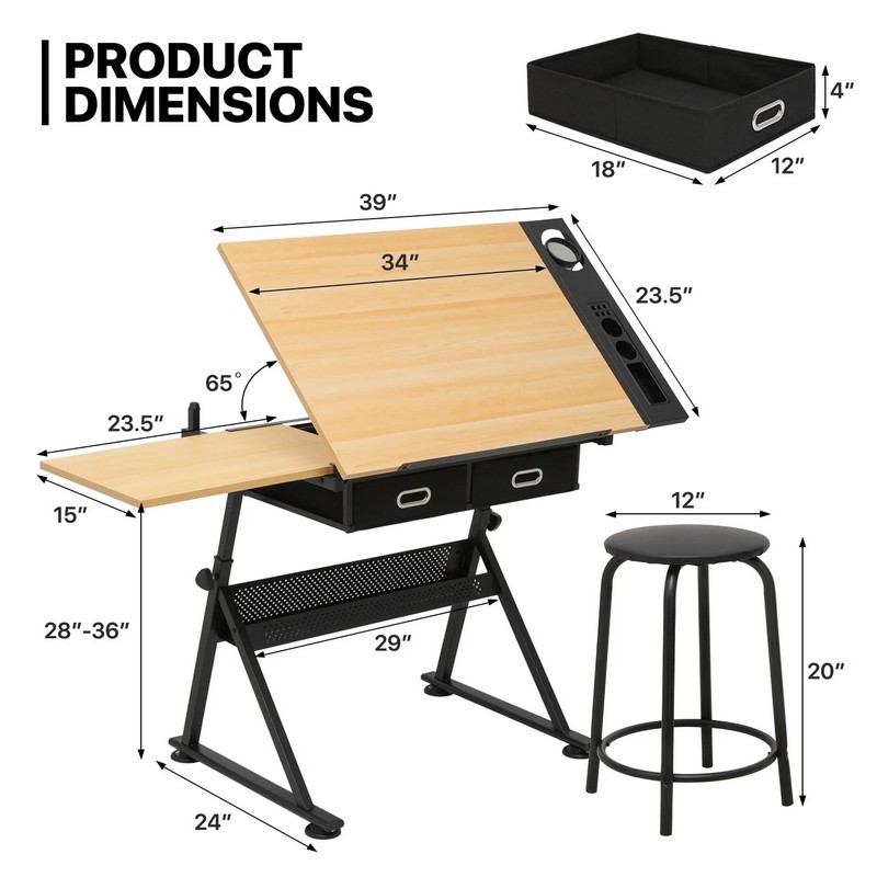 Adjustable Height Drawing Tabl - Desk Setup Pc recension och pris