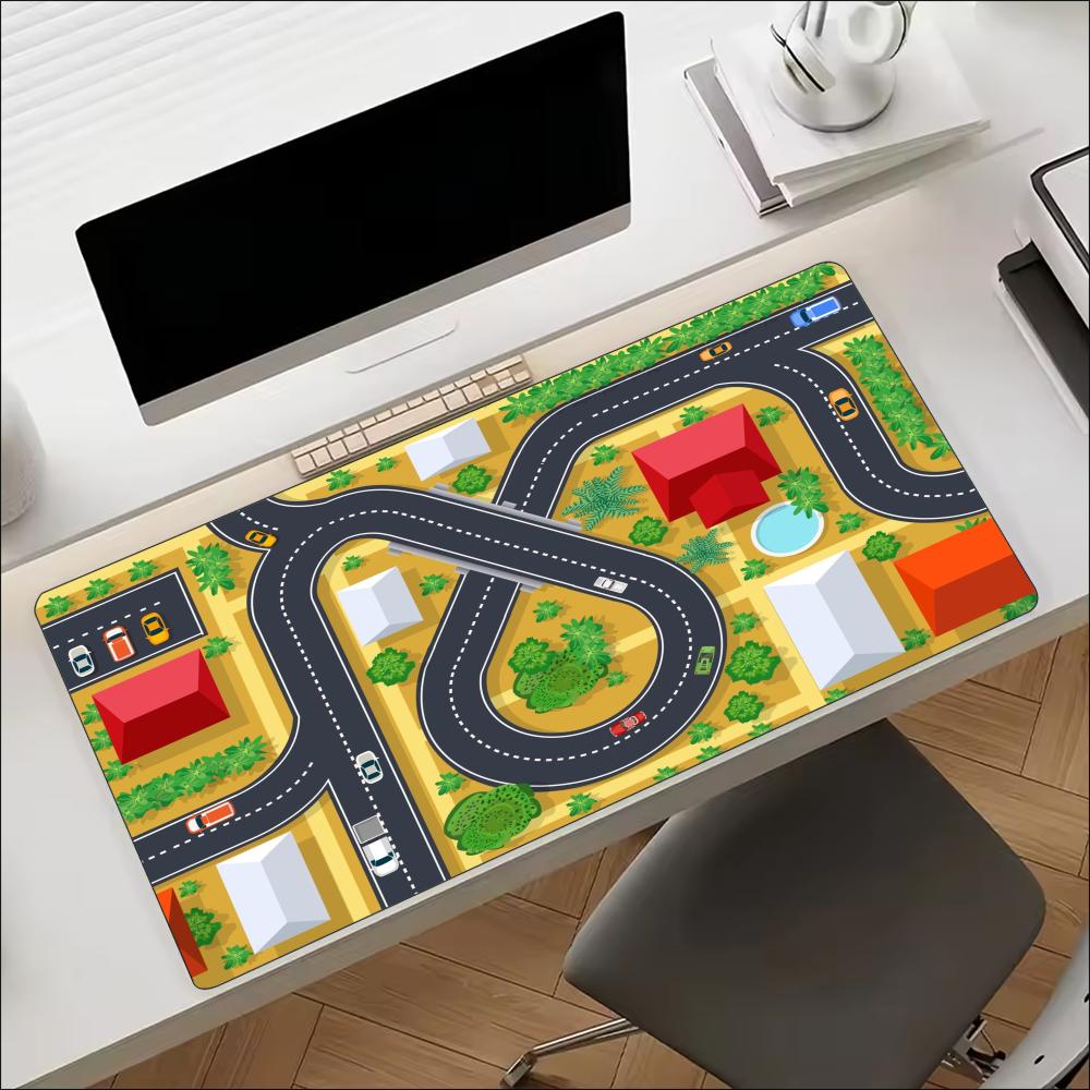 City Traffic Road Map Pattern  - Desk Setup Workspace recension och pris