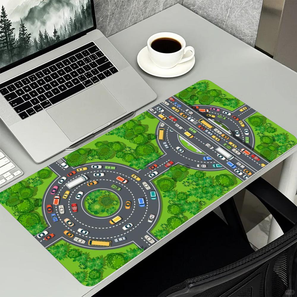City Traffic Road Map Pattern  - Desk Setup Workspace recension och pris