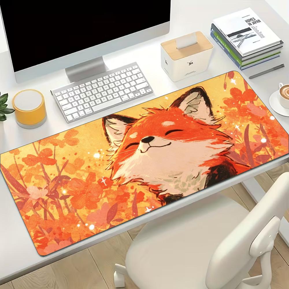 Autumn Red Fox Extended Gaming - Desk Setup Red recension och pris