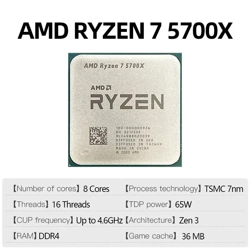 AMD Ryzen 7 5700X 4.6GHz Socke - Amd Cpu Ryzen 7 recension och pris