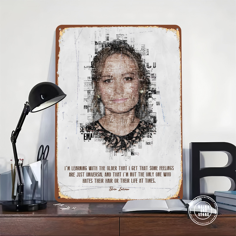 Brie Larson Quote Art Tin Post - Desk Setup Quotes recension och pris