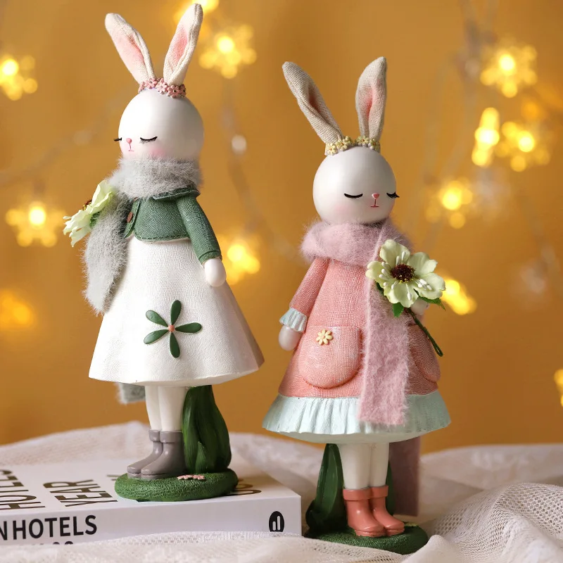 Spring Floral Rabbit Resin Orn - Desk Setup Girl recension och pris