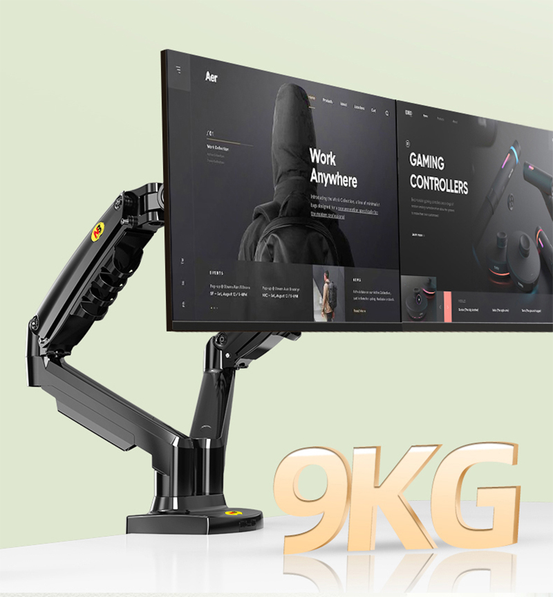 NB F160 Gas Spring 360 Degree  - Dual Monitor Desk Setup recension och pris